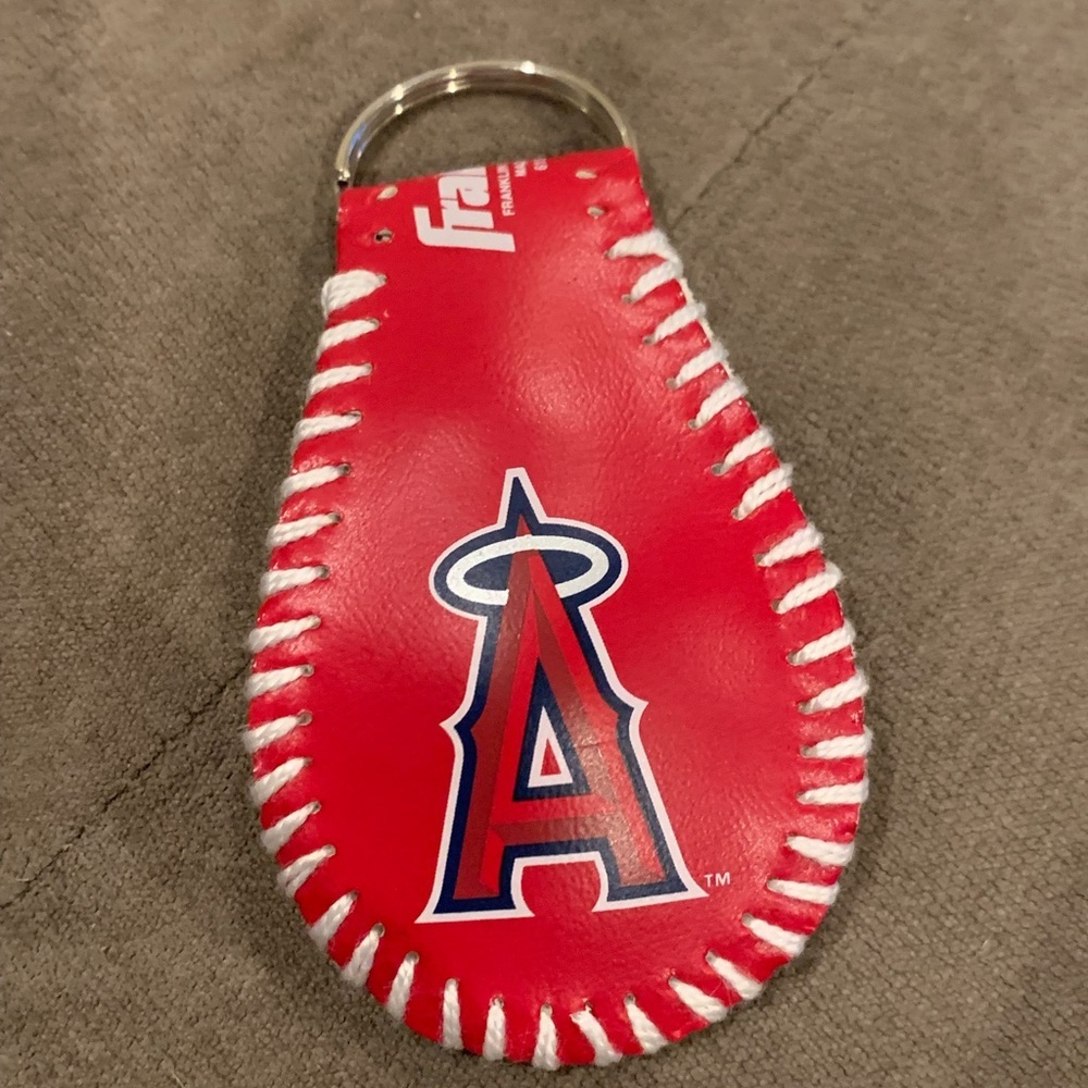 Angels Logo Baseball Keychain